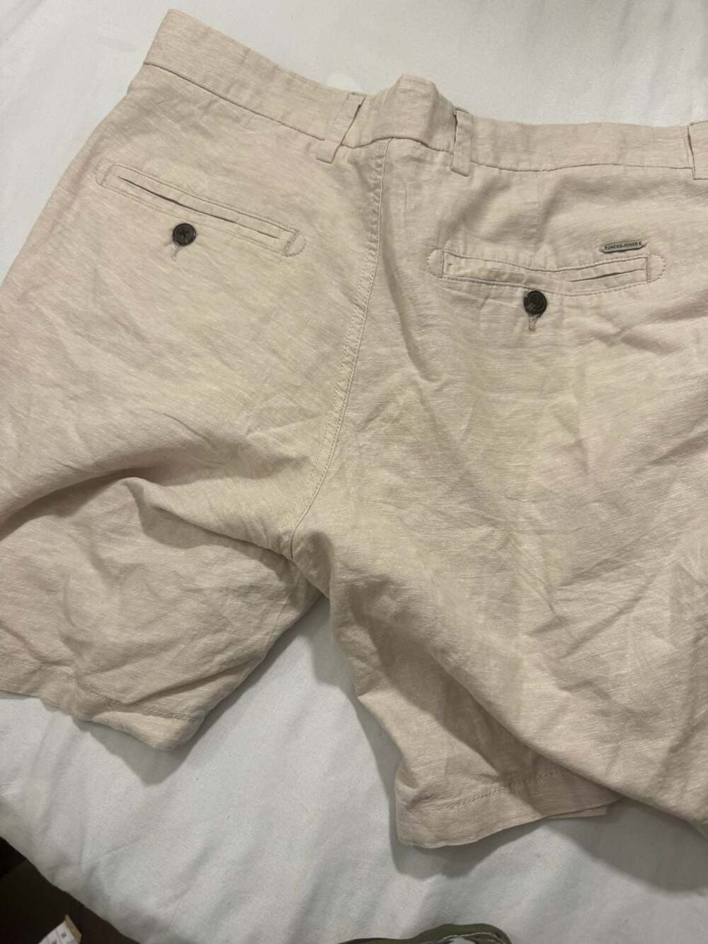 Jack & Jones Pants Studio Linen Blend Shorts Beige xl - Picture 7 of 8